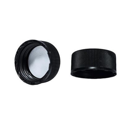 2 oz. Amber Boston Round with Reducer and Black Cap (20/400) (V5) (V1)