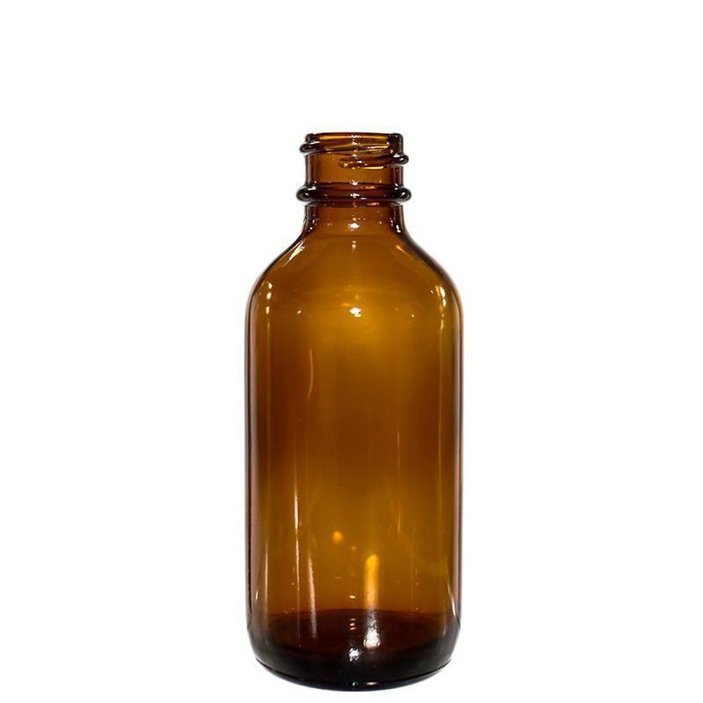 2 oz. Amber Boston Round with Reducer and White Cap (20/400) (V5) (V6)