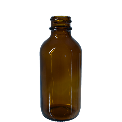 2 oz. Amber Boston Round with Reducer and White Child-Resistant Cap (20/400) (V8) (V1)