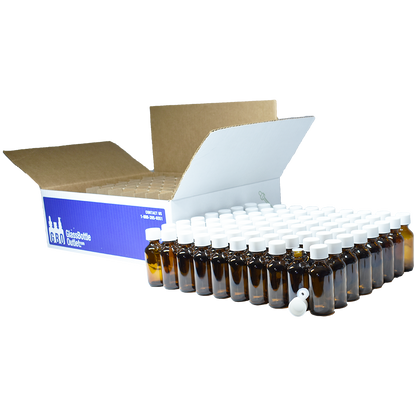 2 oz. Amber Boston Round with Reducer and White Child-Resistant Cap (20/400) (V8) (V1)