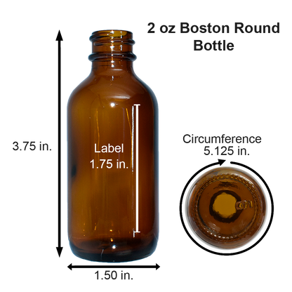 2 oz. Amber Boston Round with White Child-Resistant Cap (20/400) (V23) (V1)