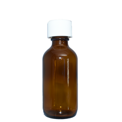 2 oz. Amber Boston Round with White Child-Resistant Cap (20/400) (V23) (V1)