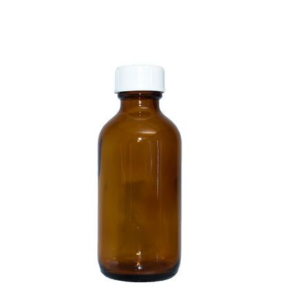 2 oz. Amber Boston Round with White Cone Cap (20/400) (V8) (V20)