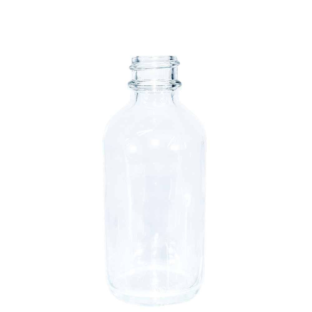 2 oz. Clear Boston Round with Black Child-Resistant Cap (20/400) (V20) (V6)
