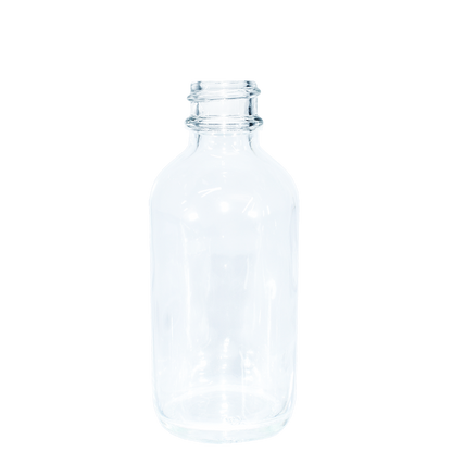 2 oz. Clear Boston Round with Black Child-Resistant Cap (20/400) (V20) (V6)