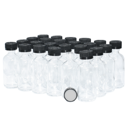 2 oz. Clear Boston Round with Black Child-Resistant Cap (20/400) (V20) (V6)