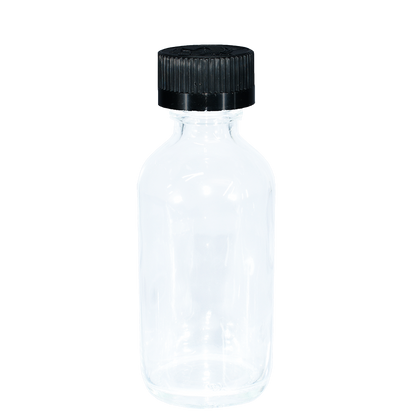 2 oz. Clear Boston Round with Black Child-Resistant Cap (20/400) (V5) (V6)