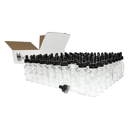 2 oz. Clear Boston Round with Black Child-Resistant Glass Dropper (20/400) (V5) (V8)