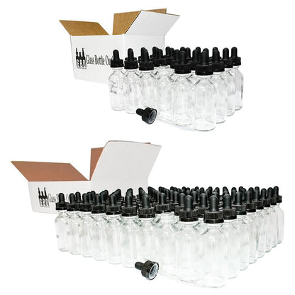 2 oz. Clear Boston Round with Black Child-Resistant Glass Dropper (20/400) (V5) (V8)