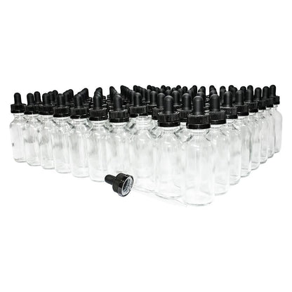2 oz. Clear Boston Round with Black Child-Resistant Glass Dropper (20/400) (V5) (V8)