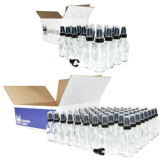 2 oz. Clear Boston Round with Black Cream Pump (20/400) (V4) (V20)