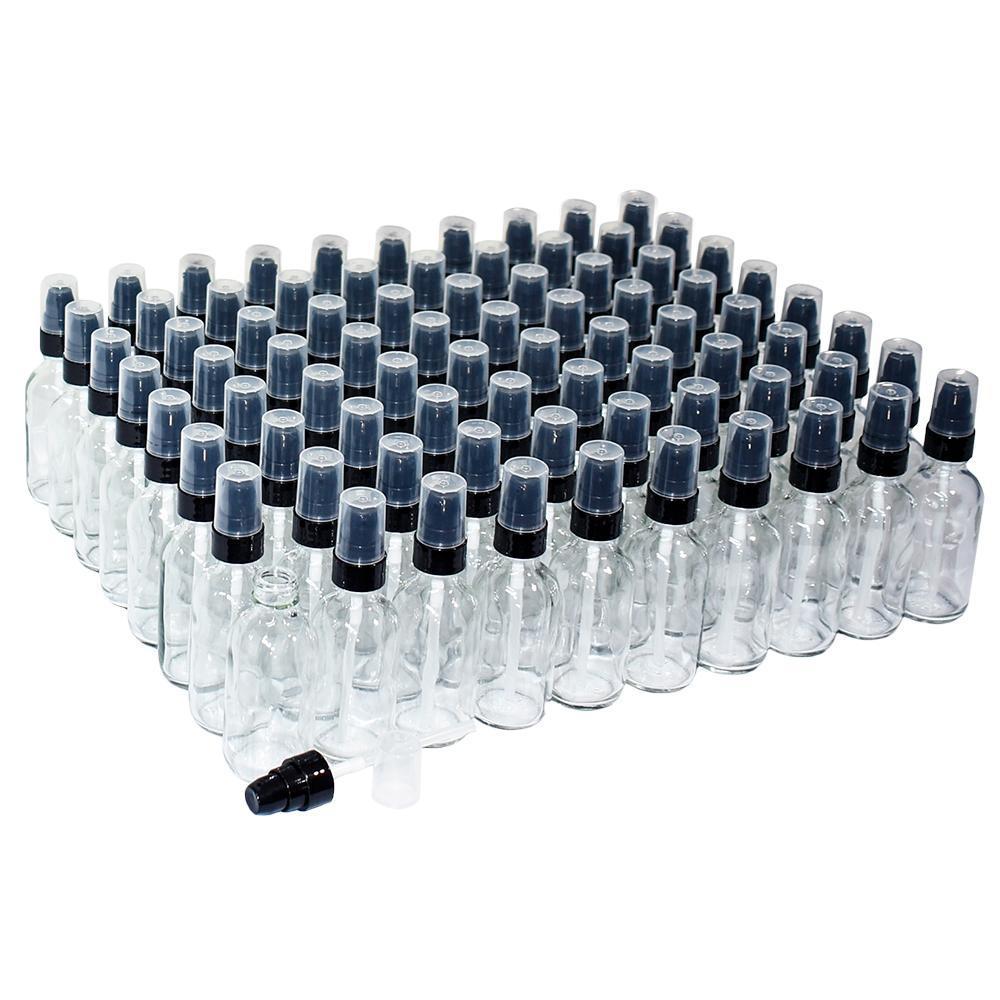 2 oz. Clear Boston Round with Black Cream Pump (20/400) (V8) (V15)