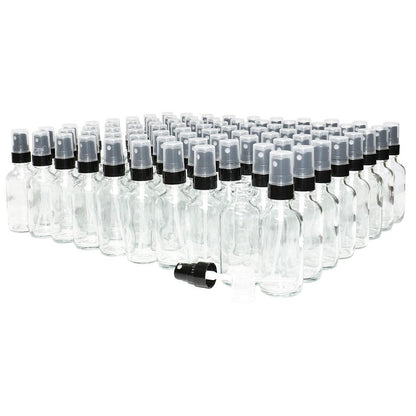 2 oz. Clear Boston Round with Black Fine-Mist Sprayer (.1 ml Per Spray) (20/400) (V4) (V15)
