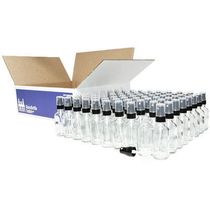 2 oz. Clear Boston Round with Black Fine-Mist Sprayer (.1 ml Per Spray) (20/400) (V4) (V15)