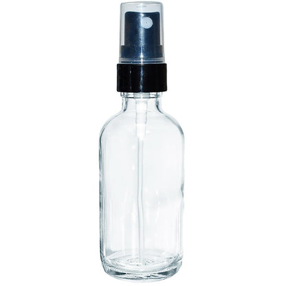 2 oz. Clear Boston Round with Black Fine-Mist Sprayer (.1 ml Per Spray) (20/400) (V4) (V15)