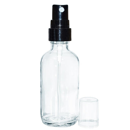 2 oz. Clear Boston Round with Black Fine-Mist Sprayer (.1 ml Per Spray) (20/400) (V4) (V15)