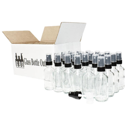 2 oz. Clear Boston Round with Black Fine-Mist Sprayer (.1 ml Per Spray) (20/400) (V4) (V15)