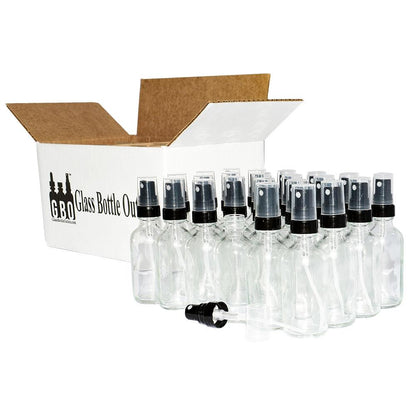 2 oz. Clear Boston Round with Black Fine-Mist Sprayer (.16 ml Per Spray) (20/400) (V20) (V20)