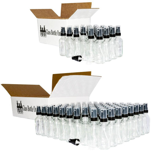 2 oz. Clear Boston Round with Black Fine-Mist Sprayer (.16 ml Per Spray) (20/400) (V20) (V20)