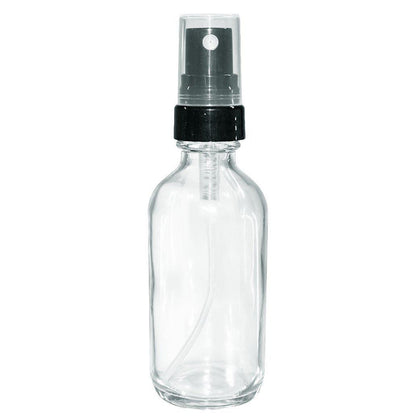 2 oz. Clear Boston Round with Black Fine-Mist Sprayer (.16 ml Per Spray) (20/400) (V20) (V20)