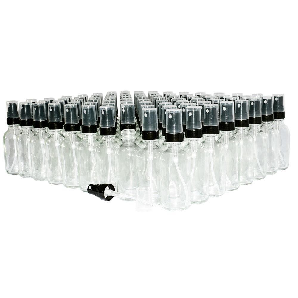 2 oz. Clear Boston Round with Black Fine-Mist Sprayer (.16 ml Per Spray) (20/400) (V20) (V20)