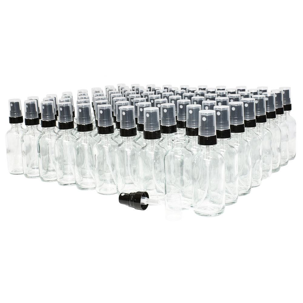 2 oz. Clear Boston Round with Black Fine-Mist Sprayer (.16 ml Per Spray) (20/400) (V4) (V20)