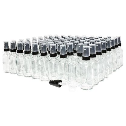 2 oz. Clear Boston Round with Black Fine-Mist Sprayer (.16 ml Per Spray) (20/400) (V4) (V20)