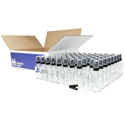 2 oz. Clear Boston Round with Black Fine-Mist Sprayer (.16 ml Per Spray) (20/400) (V4) (V20)