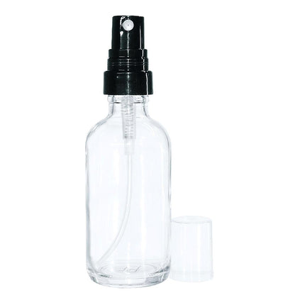 2 oz. Clear Boston Round with Black Fine-Mist Sprayer (.16 ml Per Spray) (20/400) (V4) (V20)