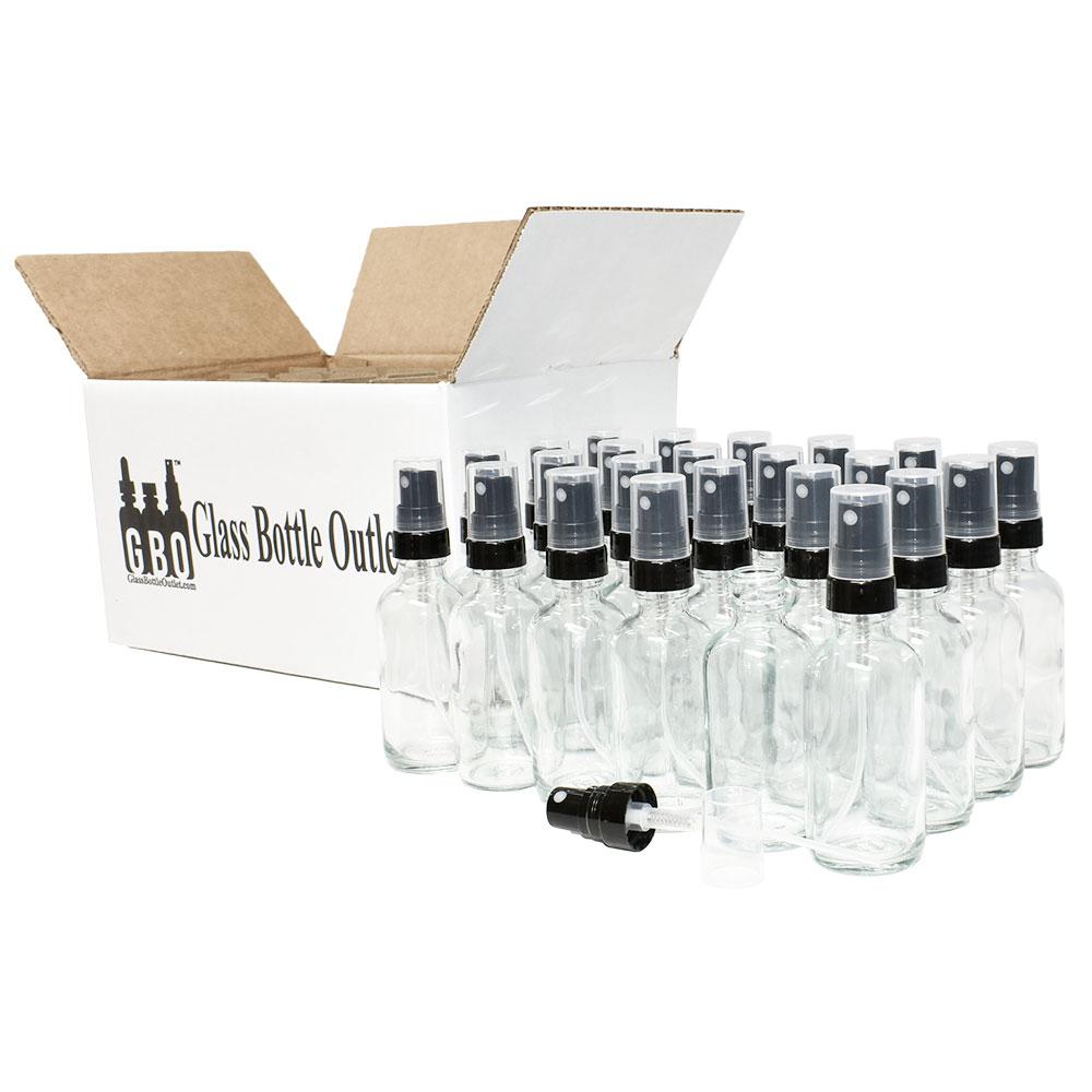 2 oz. Clear Boston Round with Black Fine-Mist Sprayer (.16 ml Per Spray) (20/400) (V4) (V20)