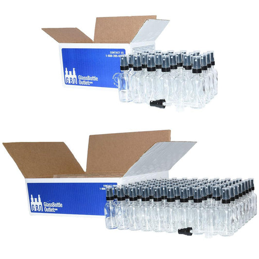 2 oz. Clear Boston Round with Black Fine-Mist Sprayer (.16 ml Per Spray) (20/400) (V5) (V20)