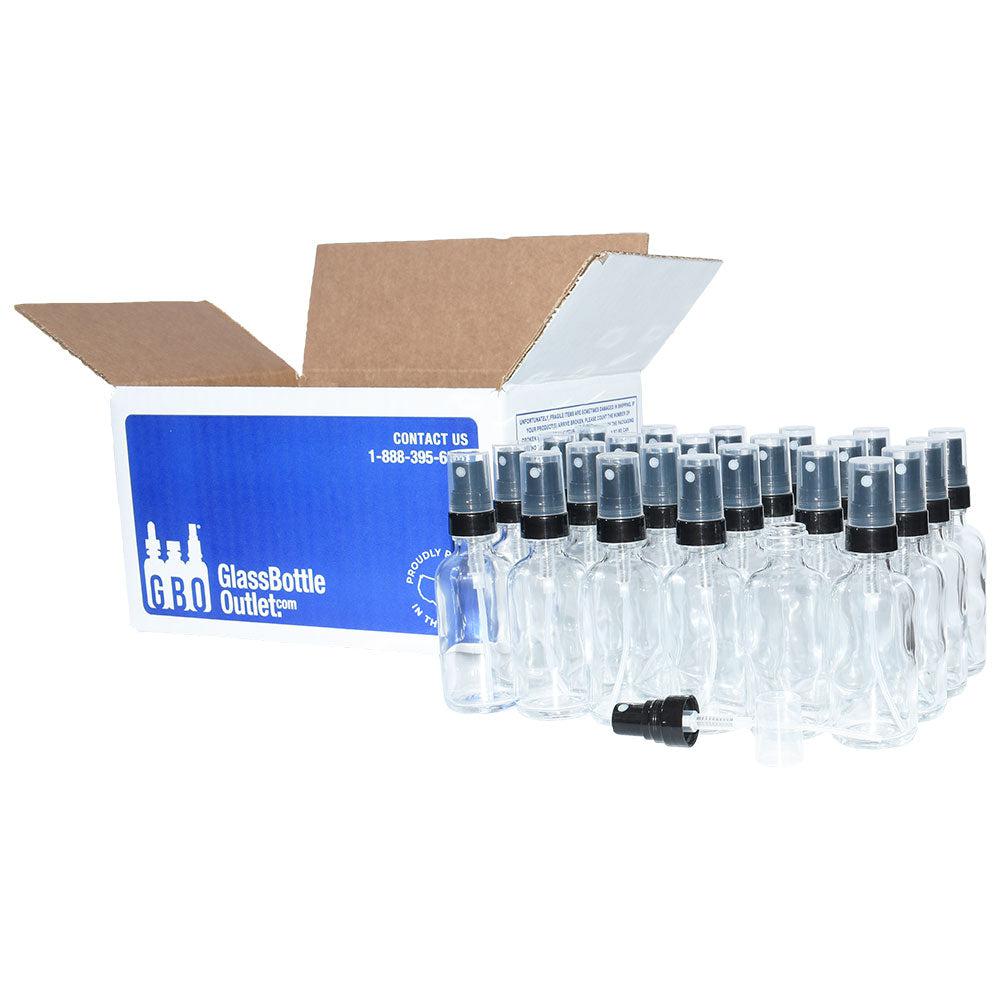 2 oz. Clear Boston Round with Black Fine-Mist Sprayer (.16 ml Per Spray) (20/400) (V5) (V20)