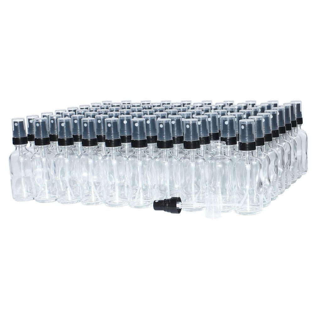2 oz. Clear Boston Round with Black Fine-Mist Sprayer (.16 ml Per Spray) (20/400) (V5) (V20)