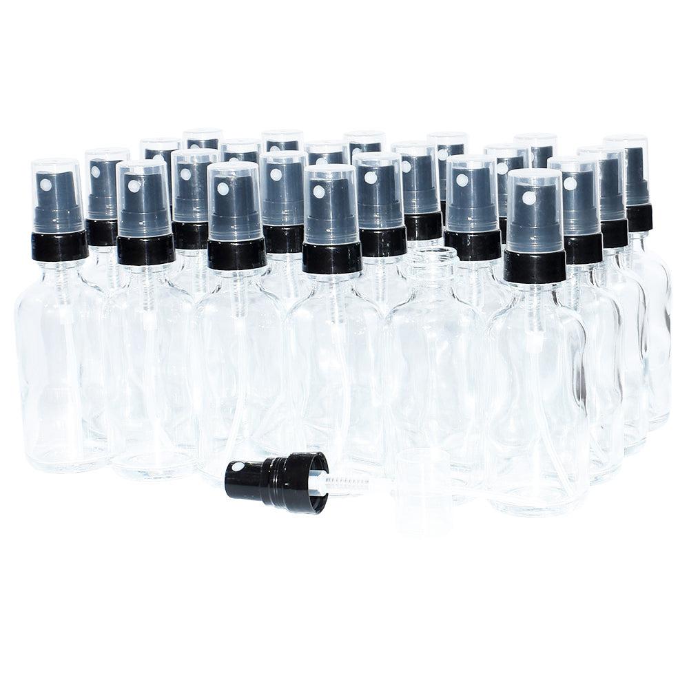 2 oz. Clear Boston Round with Black Fine-Mist Sprayer (.16 ml Per Spray) (20/400) (V5) (V20)