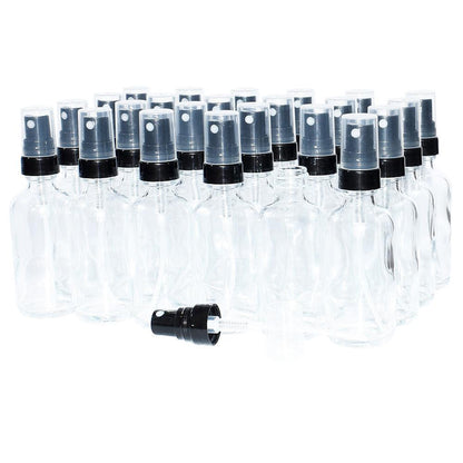 2 oz. Clear Boston Round with Black Fine-Mist Sprayer (.16 ml Per Spray) (20/400) (V5) (V20)
