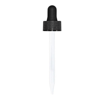 2 oz. Clear Boston Round with Black Glass Dropper (20/400) (V20) (V8)