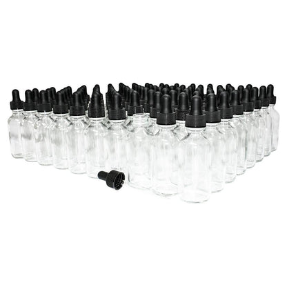 2 oz. Clear Boston Round with Black Glass Dropper (20/400) (V20) (V8)