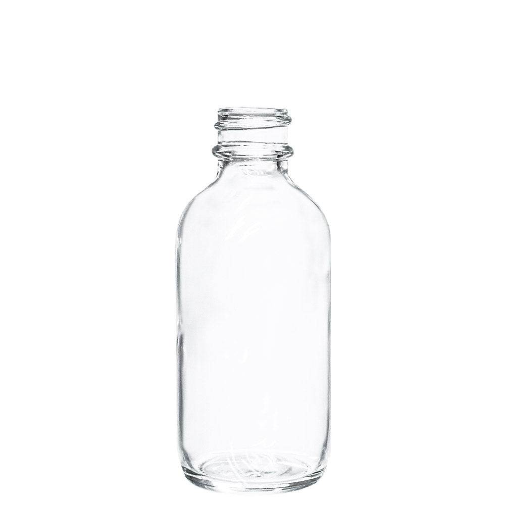2 oz. Clear Boston Round with Black Glass Dropper (20/400) (V23) (V25)