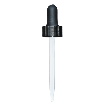 2 oz. Clear Boston Round with Black Glass Dropper (20/400) (V23) (V25)