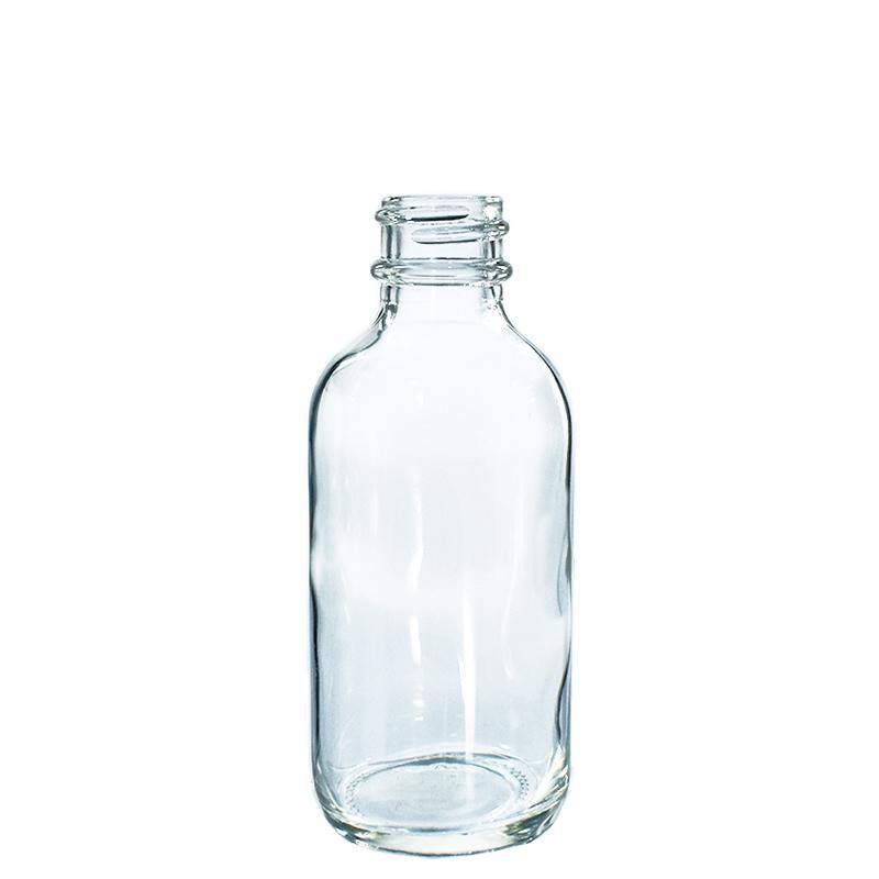2 oz. Clear Boston Round with Black Glass Dropper (20/400) (V4) (V8)