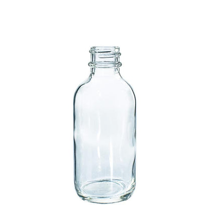 2 oz. Clear Boston Round with Black Glass Dropper (20/400) (V4) (V8)