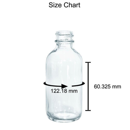 2 oz. Clear Boston Round with Black Glass Dropper (20/400) (V5) (V8)