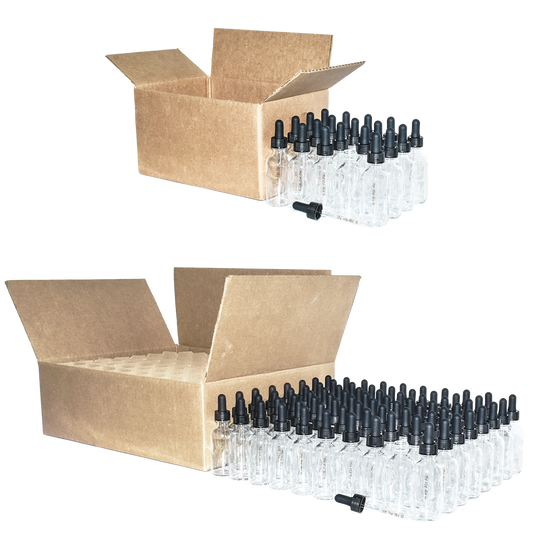 2 oz. Clear Boston Round with Black Graduated Glass Dropper (20/400) (V23) (V20)