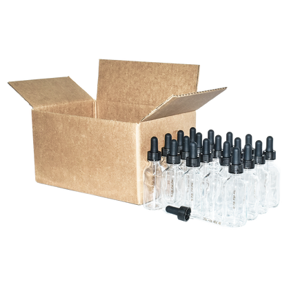 2 oz. Clear Boston Round with Black Graduated Glass Dropper (20/400) (V23) (V20)