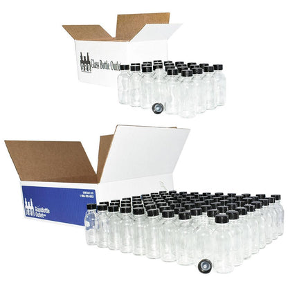 2 oz. Clear Boston Round with Black Poly Cone Cap (20/400) (V20) (V20)