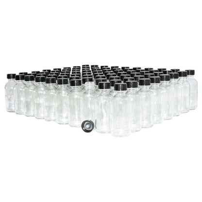 2 oz. Clear Boston Round with Black Poly Cone Cap (20/400) (V20) (V20)