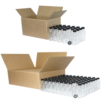 2 oz. Clear Boston Round with Black Poly Cone Cap (20/400) (V23) (V20)