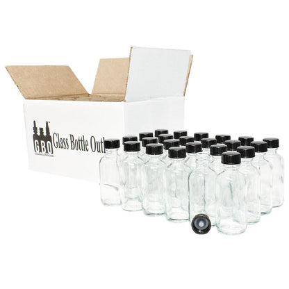 2 oz. Clear Boston Round with Black Poly Cone Cap (20/400) (V4) (V20)