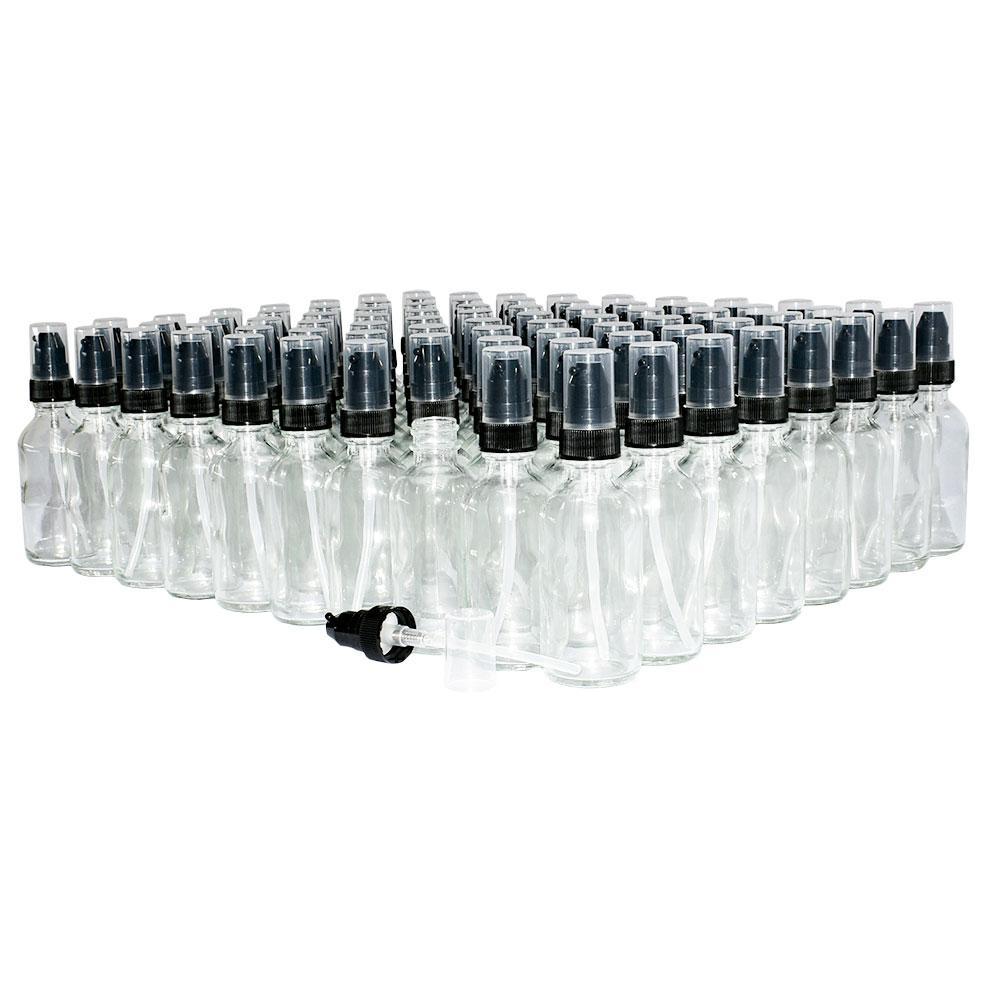 2 oz. Clear Boston Round with Black Treatment Pump (20/400) (V20) (V20)