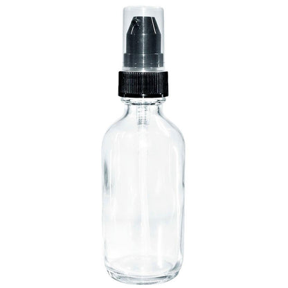 2 oz. Clear Boston Round with Black Treatment Pump (20/400) (V20) (V20)